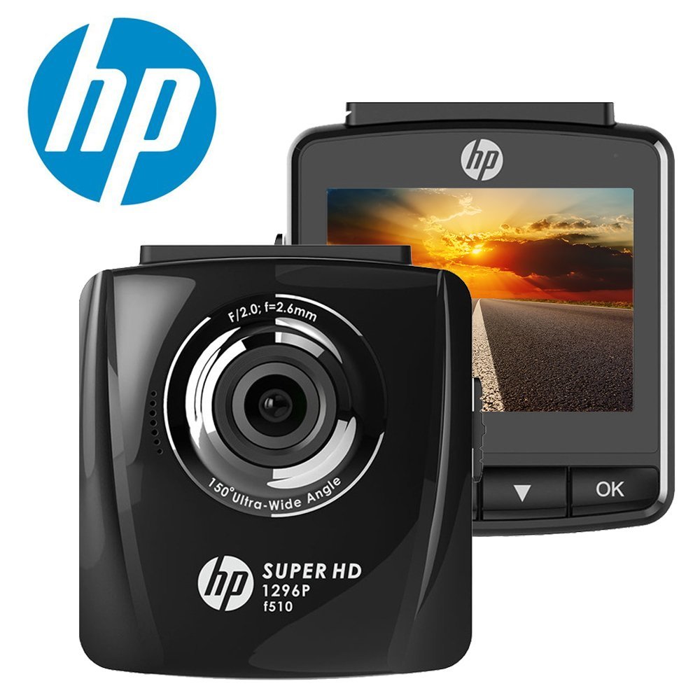 HP Super HD 1296p In Car Dash Cam Camera DVR Digital Driving Video Recorder High Definition 2304x1296 Pixels Resolution Increased by 44% Compared with 1080p