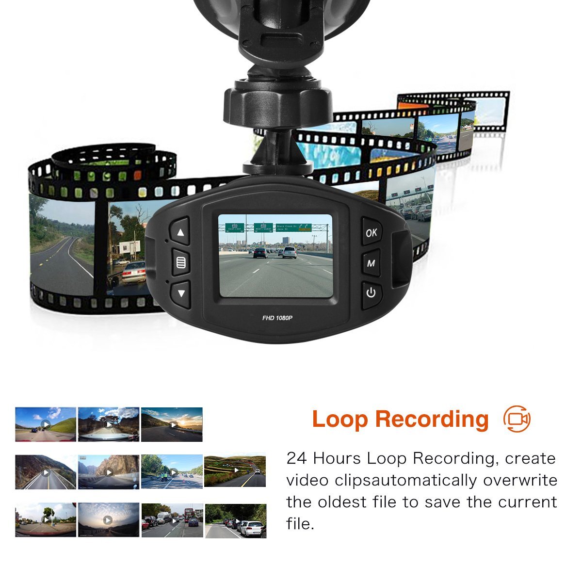 SuperEye Dash Cam Mini Car Camera 1080P Full HD Car Driving Recorder Dashboard Camera Car Video Recorder with Sony Sensor, 170 Wide Angle Lens, WDR, Loop Recording, Parking Monitor, and G-Sensor 4