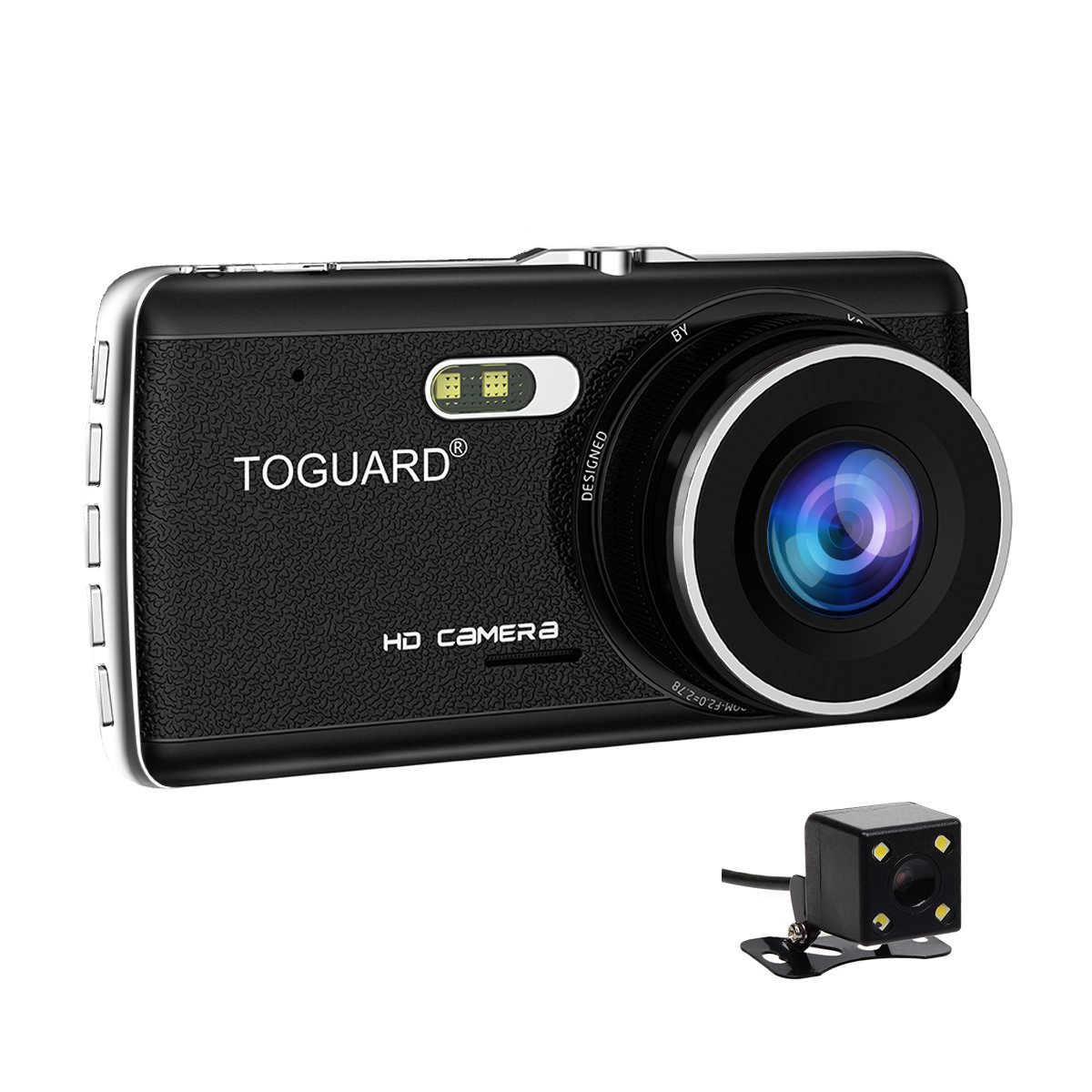 TOGUARD Dual Lens Dash Cam front and rear recording ATST, Night Vision,4.0'' IPS Screen,HD 1080P Car Dash Camera, Rearview Backup Camera,170 Degree Wide Angle, WDR, Loop Recording, G-sensor, Parking monitor 1